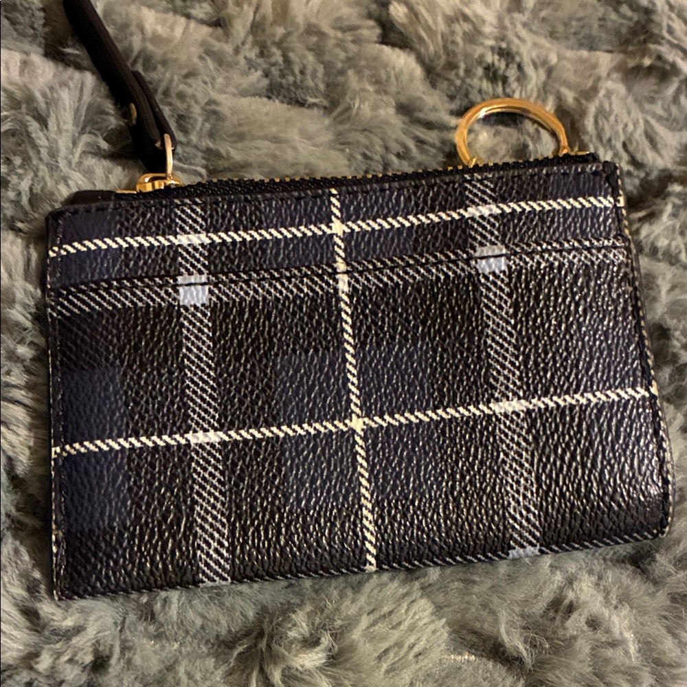 Kate Spade Black and White Plaid ID Holder - Picture 3 of 3